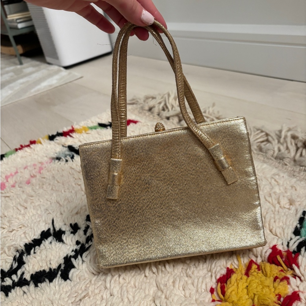 Gold Mini Top-Handle Bag